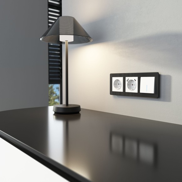 Выключатель одноклавишный проходной с подсветкой (белый) W1112101