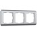 Рамка из поликарбоната на 3 поста Stream серебряный W0032106 Рамка из поликарбоната на 3 поста Stream серебряный W0032106