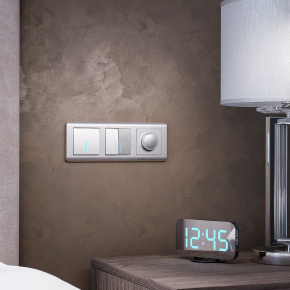 Рамка из поликарбоната на 3 поста Stream серебряный W0032106