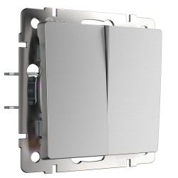 Перекрестный переключатель двухклавишный серебряный W1123008