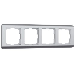 Рамка из поликарбоната на 4 поста Stream серебряный W0042106