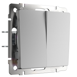 W1122006/ Выключатель двухклавишный проходной (серебряный) W1122006