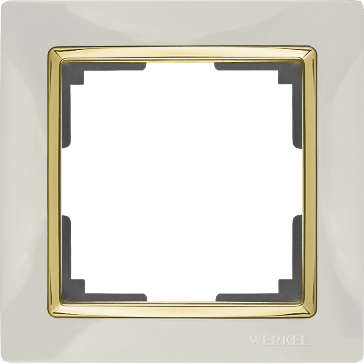 Рамка на 1 пост (слоновая кость/золото) WL03-Frame-01-ivory-GD