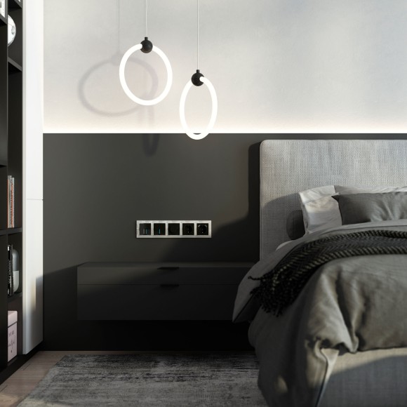 Рамка из поликарбоната на 5 постов Snabb Basic белый W0052001