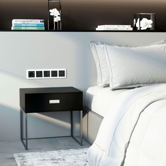 Рамка из поликарбоната на 5 постов Snabb Basic белый W0052001