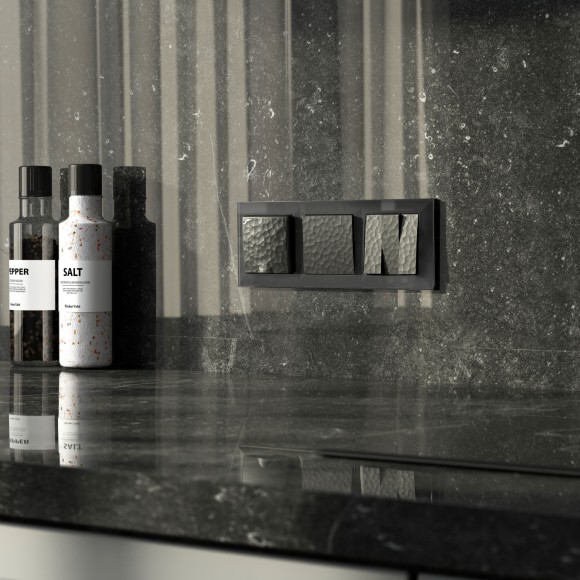 Набор клавиш для выключателя трехклавишного (Hammar черный) W1239008