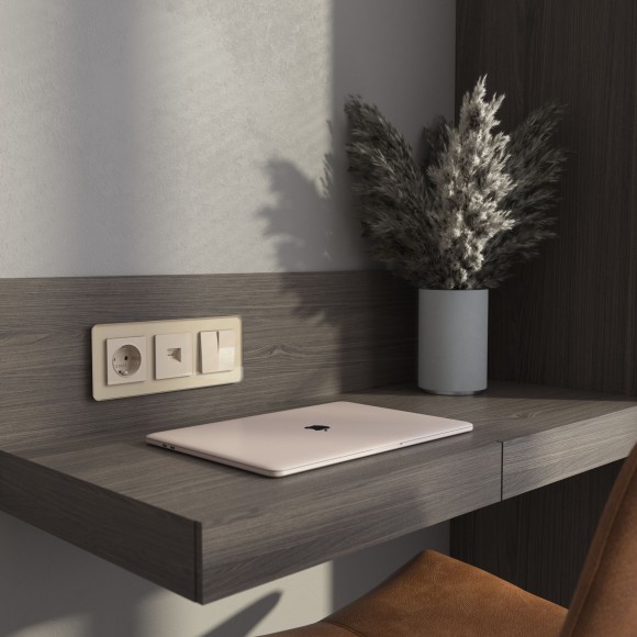 Розетка с заземлением (айвори акрил) W1171043 Розетка с заземлением (айвори акрил) W1171043