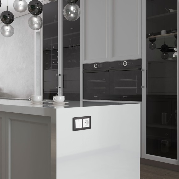 Перекрестный переключатель двухклавишный (белый) W1123001