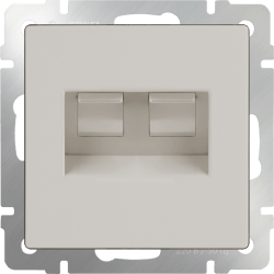 Розетка двойная Ethernet RJ-45  (слоновая кость) WL03-RJ45+RJ45 -ivory