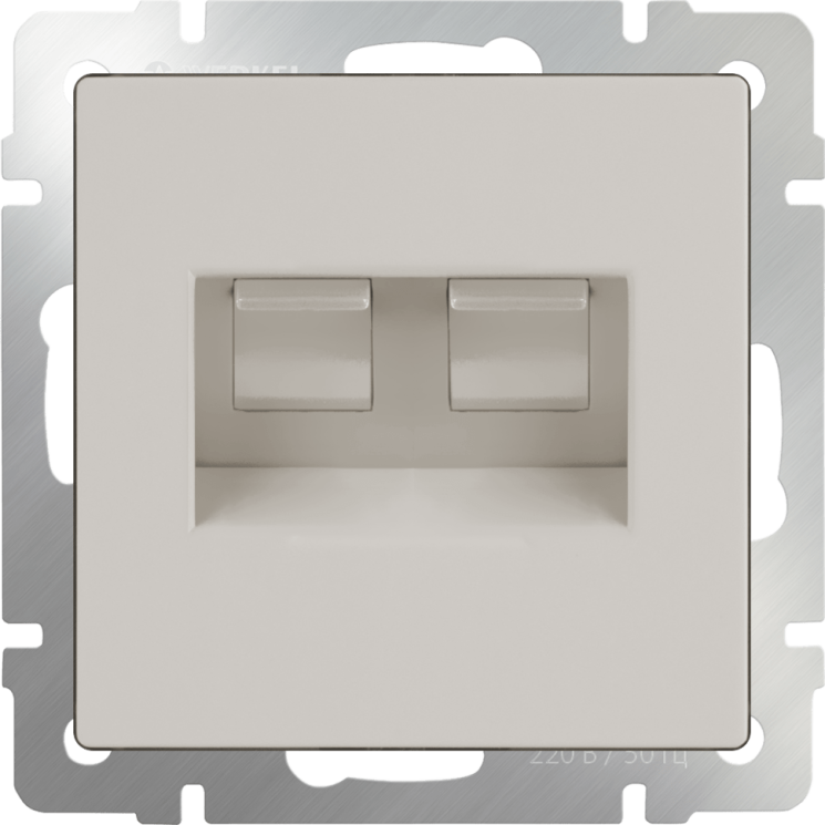 Розетка двойная Ethernet RJ-45  (слоновая кость) WL03-RJ45+RJ45 -ivory