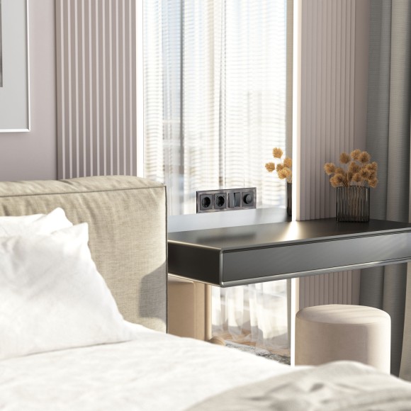 Рамка из стекла на 4 поста Diamant черный W0041208 Рамка из стекла на 4 поста Diamant черный W0041208