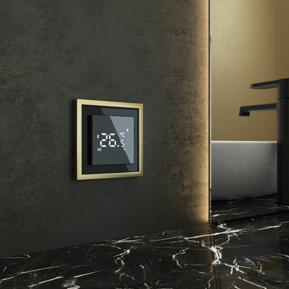 Рамка из металла на 1 пост Baguette черный/латунь W0012852 Рамка из металла на 1 пост Baguette черный/латунь W0012852