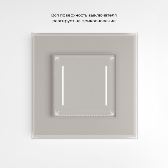 Сенсорный выключатель двухклавишный с подсветкой (дымчатый) W4522014