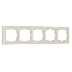 Рамка из поликарбоната на 5 постов Snabb Basic слоновая кость W0052003