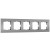 Рамка из поликарбоната на 5 постов Slab серебро софт W0052965