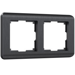 Рамка из поликарбоната на 2 поста Stream графит W0022104