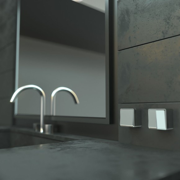 Выключатель двухклавишный влагозащищенный Gallant серебряный W5020206