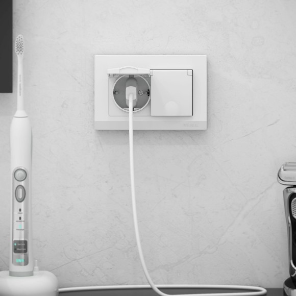 Рамка из поликарбоната для двойной розетки Stark белый W0081801