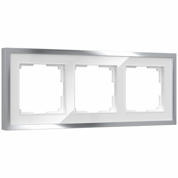 Рамка из металла на 3 поста Baguette белый/серебро W0032850 Рамка из металла на 3 поста Baguette белый/серебро W0032850