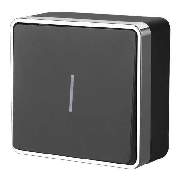 Выключатель одноклавишный с подсветкой Gallant черный/хром W5010135 Выключатель одноклавишный с подсветкой Gallant черный/хром W5010135