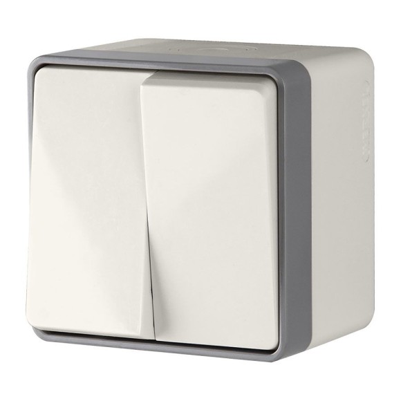 Выключатель двухклавишный влагозащищенный Gallant слоновая кость WL15-03-02