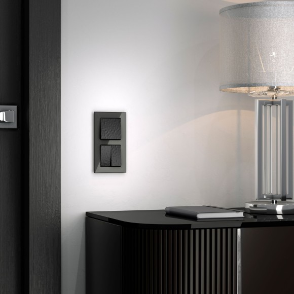 Рамка из стекла на 2 поста Favorit черный W0021108