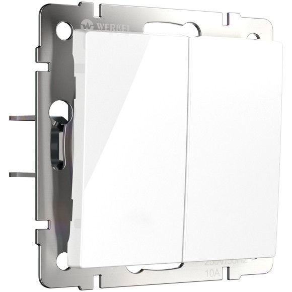 Выключатель двухклавишный с самовозвратом (белый) W1122401 Выключатель двухклавишный с самовозвратом (белый) W1122401