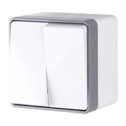 Выключатель двухклавишный влагозащищенный Gallant белый WL15-03-02