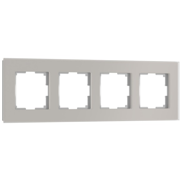 Рамка из стекла на 4 поста Senso дымчатый soft-touch W0043117