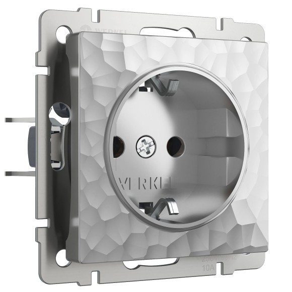 Розетка с заземлением (Hammaer серебряный) W1271006