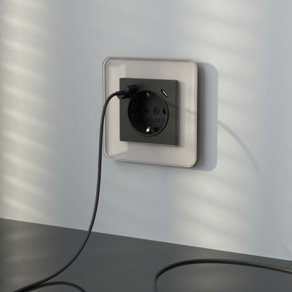 Рамка из стекла на 1 пост Elite дымчатый W0012417