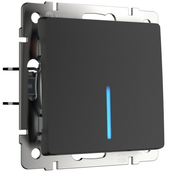 Выключатель одноклавишный с подсветкой (черный матовый) WL08-SW-1G-LED Werkel Выключатель одноклавишный с подсветкой (черный матовый) WL08-SW-1G-LED Werkel