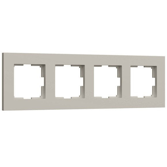 W0042917/ Рамка на 4 поста Slab (дымчатый софт) W0042917