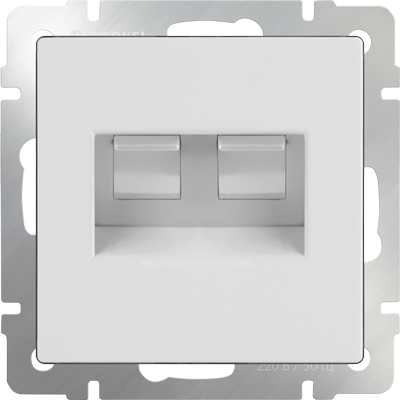 Розетка телефонная RJ-11 и Еthernet RJ-45 (белая) WL01-RJ11+RJ45