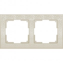 Рамка на 2 поста (слоновая кость) WL05-Frame-02-ivory