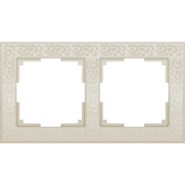 Рамка на 2 поста (слоновая кость) WL05-Frame-02-ivory