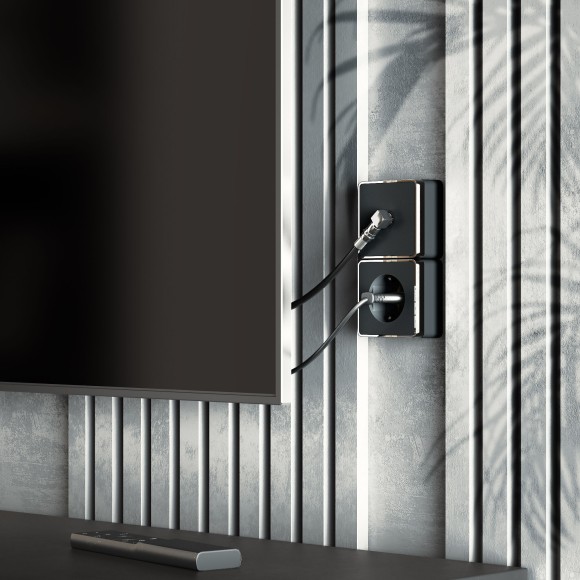 ТВ-розетка оконечная Gallant черный/хром W5083035