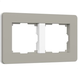 Рамка из поликарбоната на 2 поста Split дымчатый/белый, soft-touch W0023067