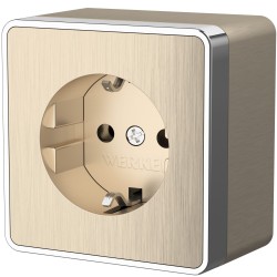 Розетка с заземлением Gallant шампань рифленый W5071010