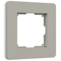 Рамка из поликарбоната на 1 пост Split дымчатый/белый, soft-touch W0013067