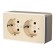 Розетка двойная с заземлением Gallant шампань рифленый W5072110
