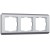 Рамка из поликарбоната на 3 поста Stream серебряный W0032106