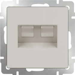 Розетка телефонная RJ-11 и Еthernet RJ-45 (слоновая кость) WL03-RJ11-45-ivory