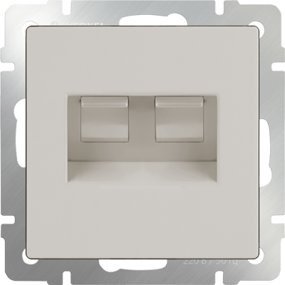 Розетка телефонная RJ-11 и Еthernet RJ-45 (слоновая кость) WL03-RJ11-45-ivory