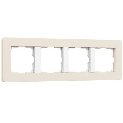 Рамка из поликарбоната на 4 поста Split айвори/белый, soft-touch W0043066