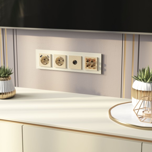 ТВ-розетка оконечная (шампань рифленый) W1183010