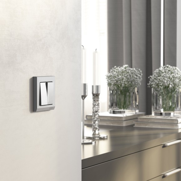 Рамка из поликарбоната на 1 пост Stark серебряный матовый W0011865