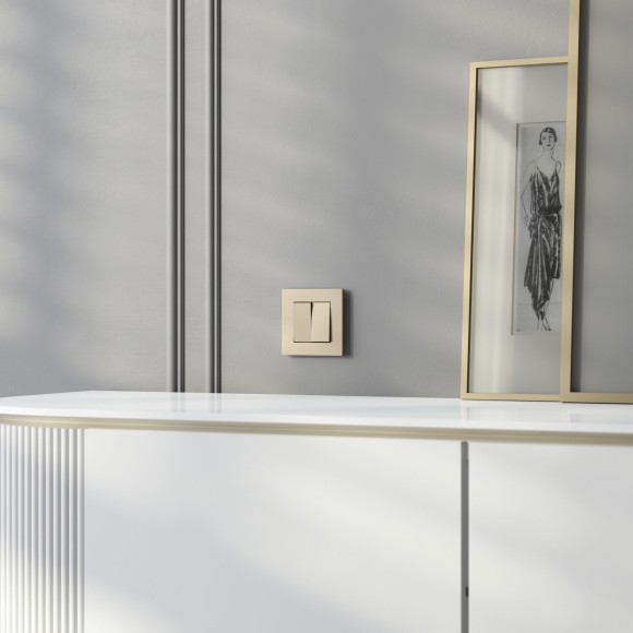 W0012911/ Рамка на 1 пост Slab (шампань софт) W0012911