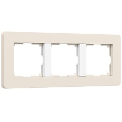Рамка из поликарбоната на 3 поста Split айвори/белый, soft-touch W0033066