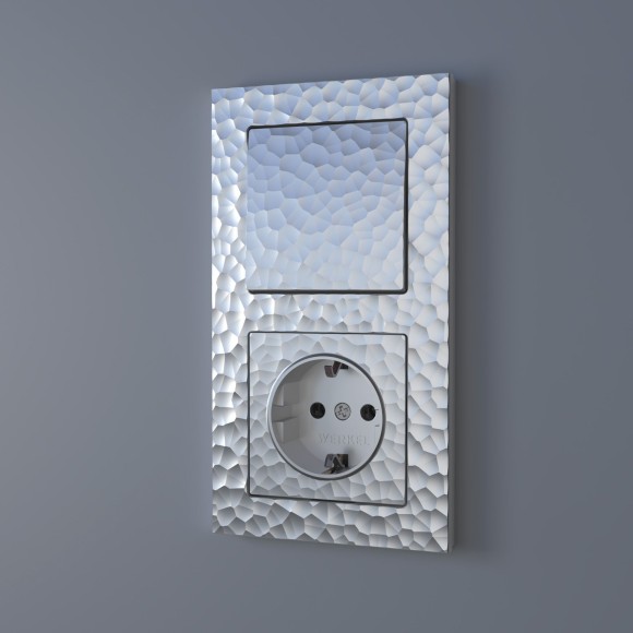 Выключатель одноклавишный проходной (Hammaer серебряный) W1212006